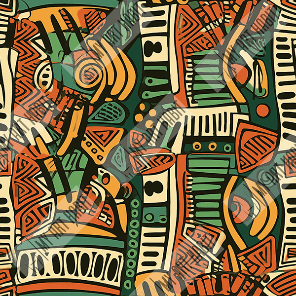 African Pattern with colors and piano keys