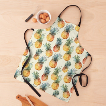 Pineapple watercolor seamless pattern on apron